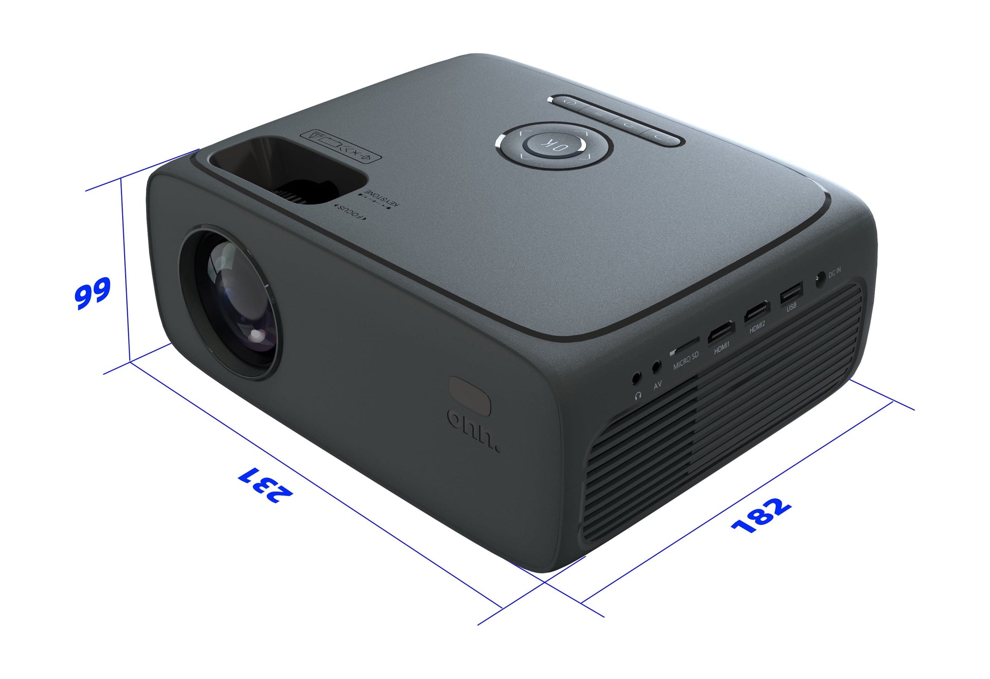 720P HD LCD Home Theater Projector with 6' HDMI Cable, Black, 100096801