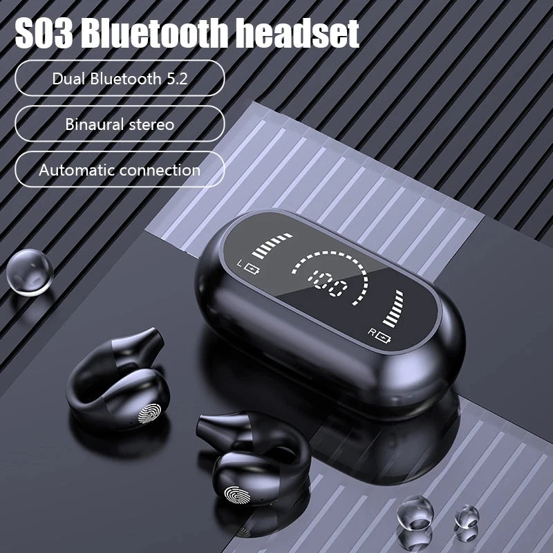 Wireless Bluetooth Earphone Earclip S03 Noise Reduction Sports Running Music Headset Esports No Delay Game Headsets